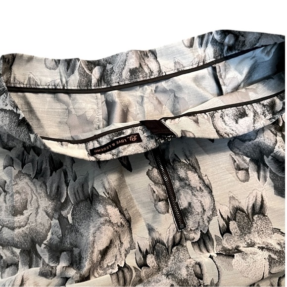 ADDITION ELLE - Love & Legend Grey & Black Rose Floral Printed Mid Length Skirt - Picture 9 of 14